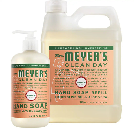 Geranium Liquid Hand Soap & Refill Set
